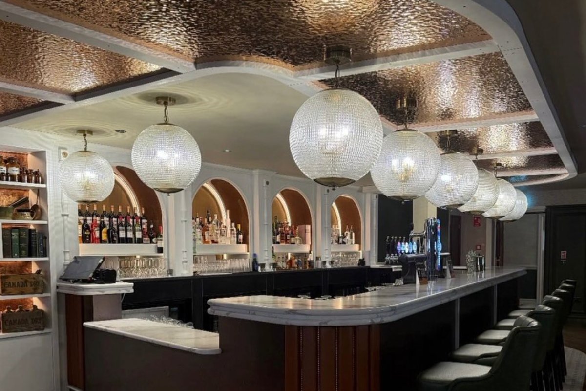 Bar detail with arched alcoves